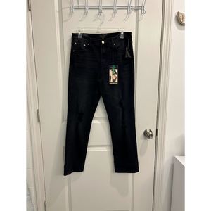 NWT Rachel Rachel Roy Mid-rise Girlfriend Ripped Black Jeans